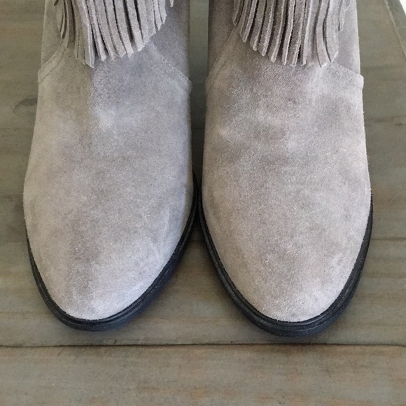 Joie gray suede fringe ankle boots Loren 40 9 NEW - Picture 6 of 7